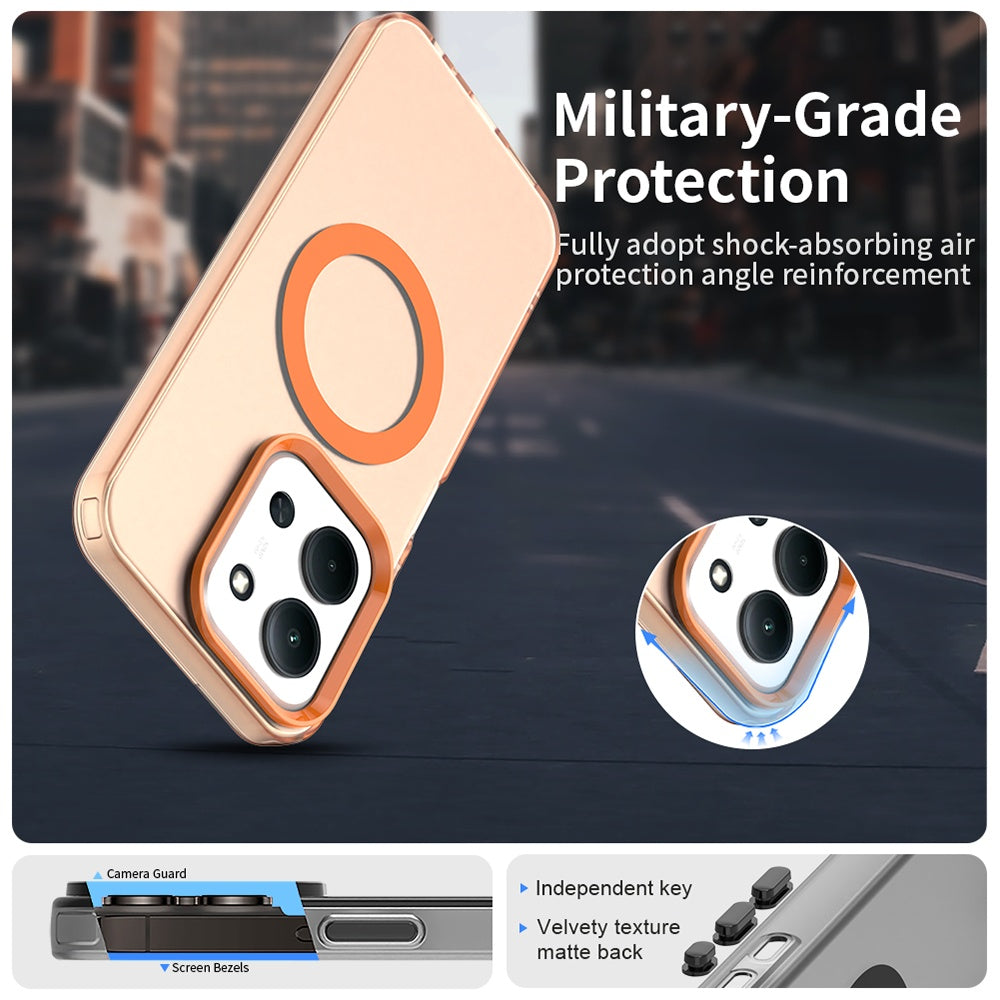 Custodia MagSafe per Xiaomi Poco C85 4G / Redmi 15C 5G / 15C 4G, Techsuit, CandyCase, Arancione
