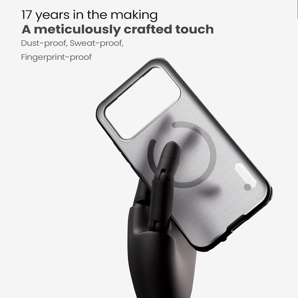 Custodia MagSafe per Xiaomi Poco F8 Ultra, Nillkin, Super Shield Pro, Nera Trasparente Satinata