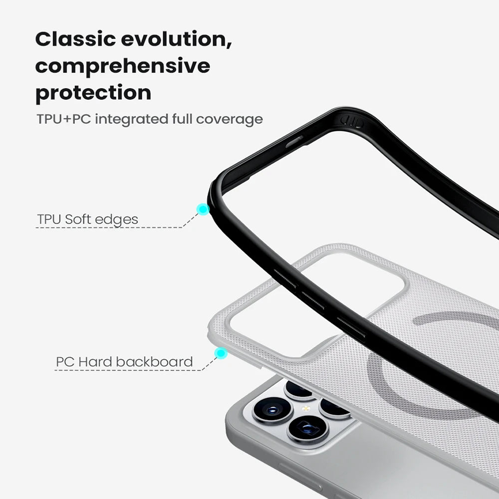 Custodia MagSafe per Xiaomi Poco F8 Ultra, Nillkin, Super Shield Pro, Nera Trasparente Satinata