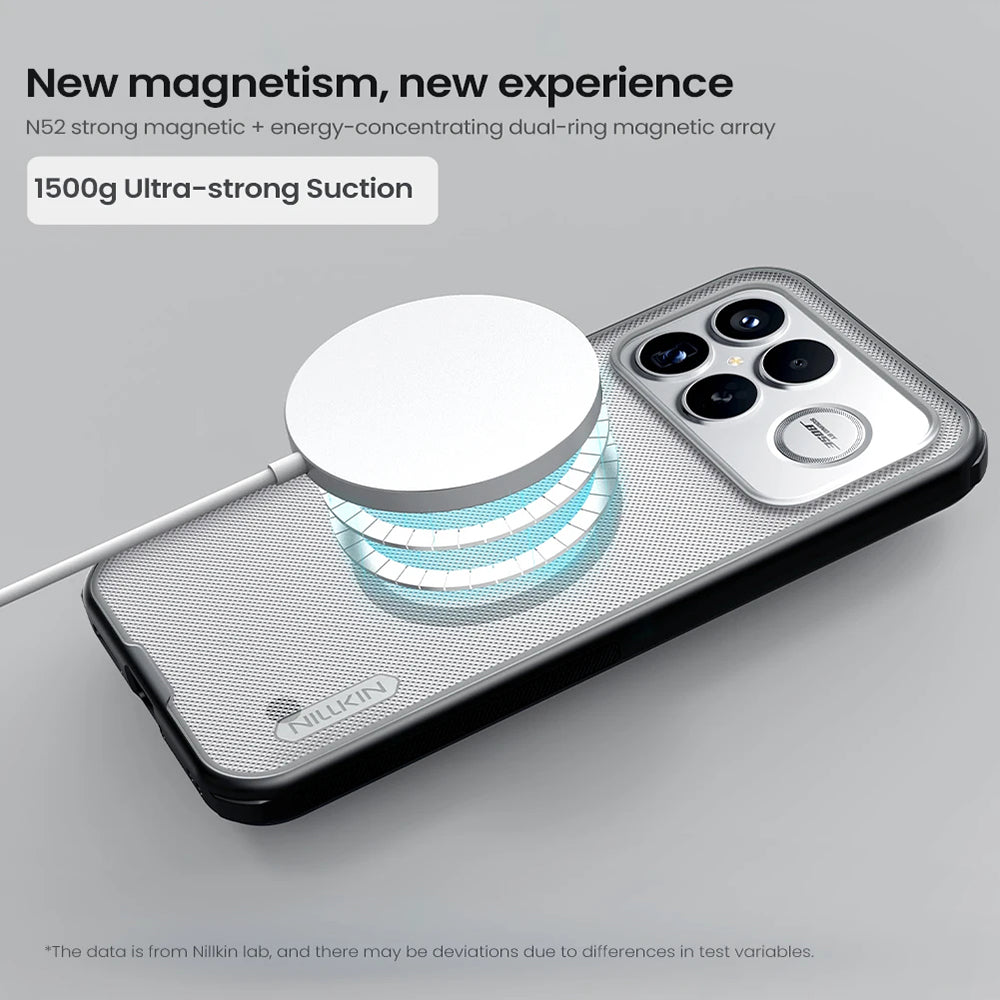 Custodia MagSafe per Xiaomi Poco F8 Ultra, Nillkin, Super Shield Pro, Nera Trasparente Satinata