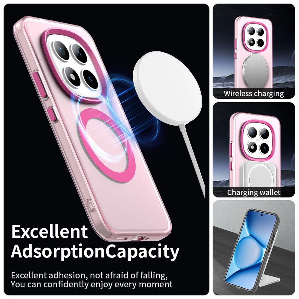Custodia MagSafe per Xiaomi Poco M8 Pro / Redmi Note 15 Pro+ 5G, Techsuit, CandyCase, Rosa