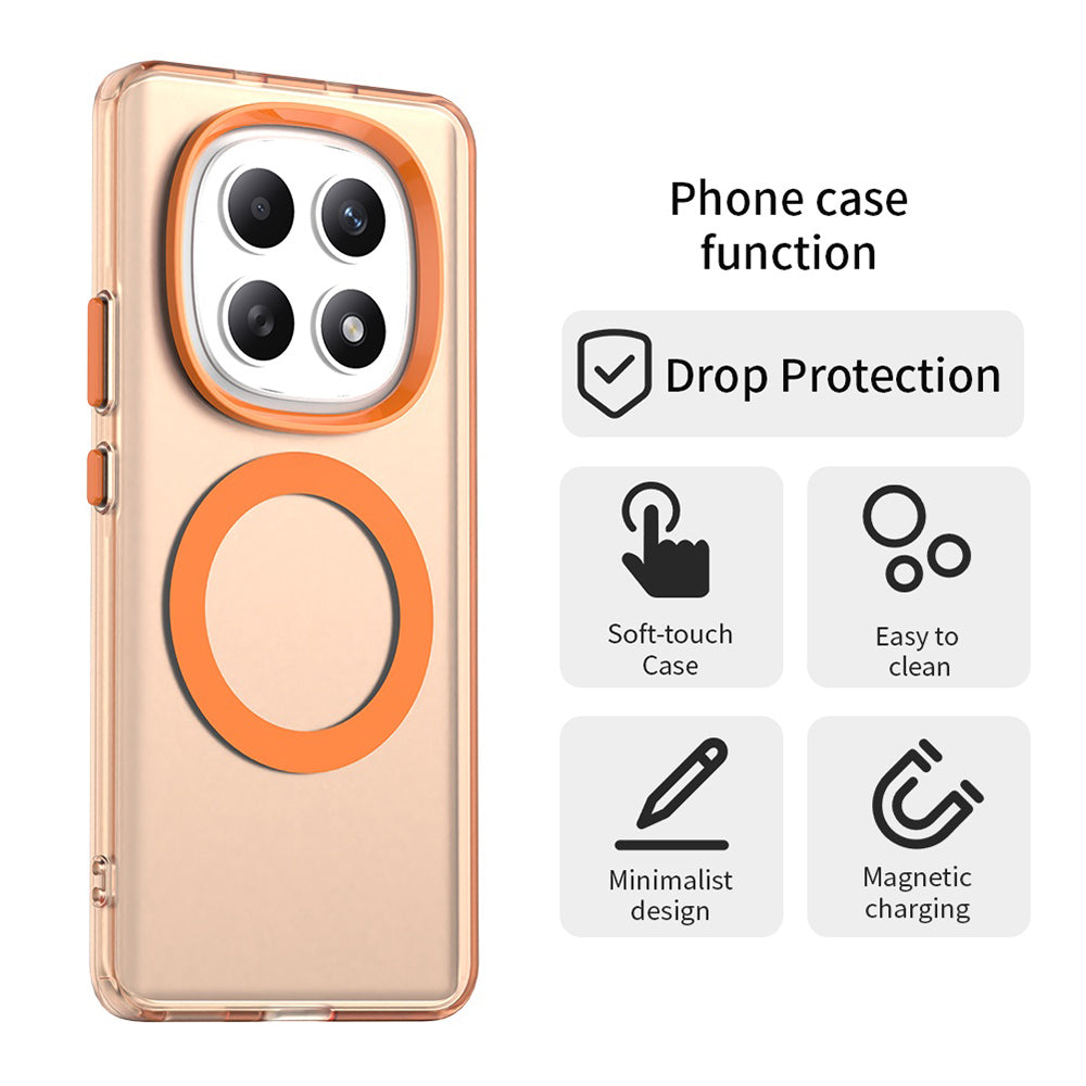 Custodia MagSafe per Xiaomi Poco M8 / Redmi Note 15 5G / Note 15 4G, Techsuit, CandyCase, Arancione