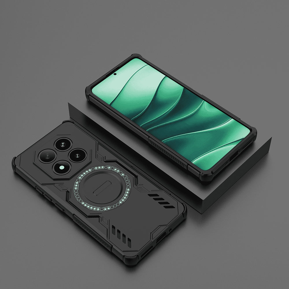 Custodia MagSafe per Xiaomi Poco X7 / Redmi Note 14 Pro 5G, Techsuit, ArmorMag, Nera