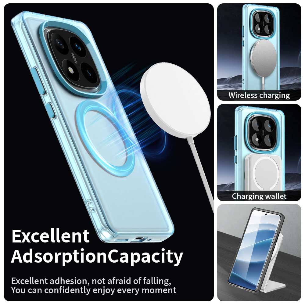 Custodia MagSafe per Xiaomi Poco X7 / Redmi Note 14 Pro 5G, Techsuit, CandyCase, Blu