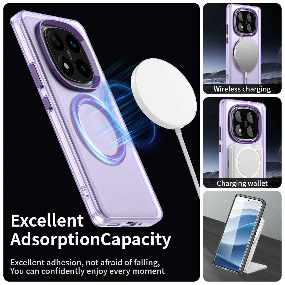 Custodia MagSafe per Xiaomi Poco X7 / Redmi Note 14 Pro 5G, Techsuit, CandyCase, Viola
