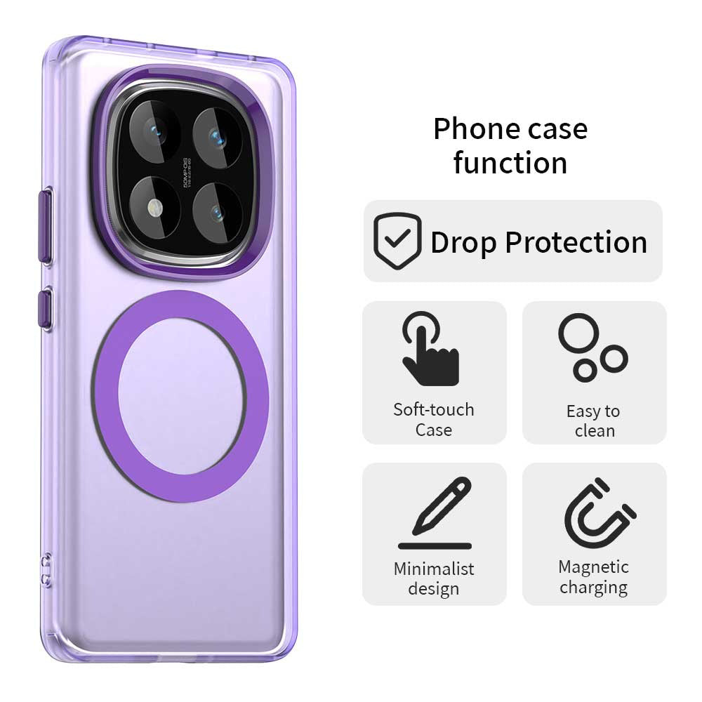 Custodia MagSafe per Xiaomi Poco X7 / Redmi Note 14 Pro 5G, Techsuit, CandyCase, Viola