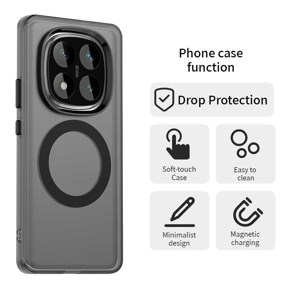 Custodia MagSafe per Xiaomi Poco X7 / Redmi Note 14 Pro 5G, Techsuit, CandyCase, Nera