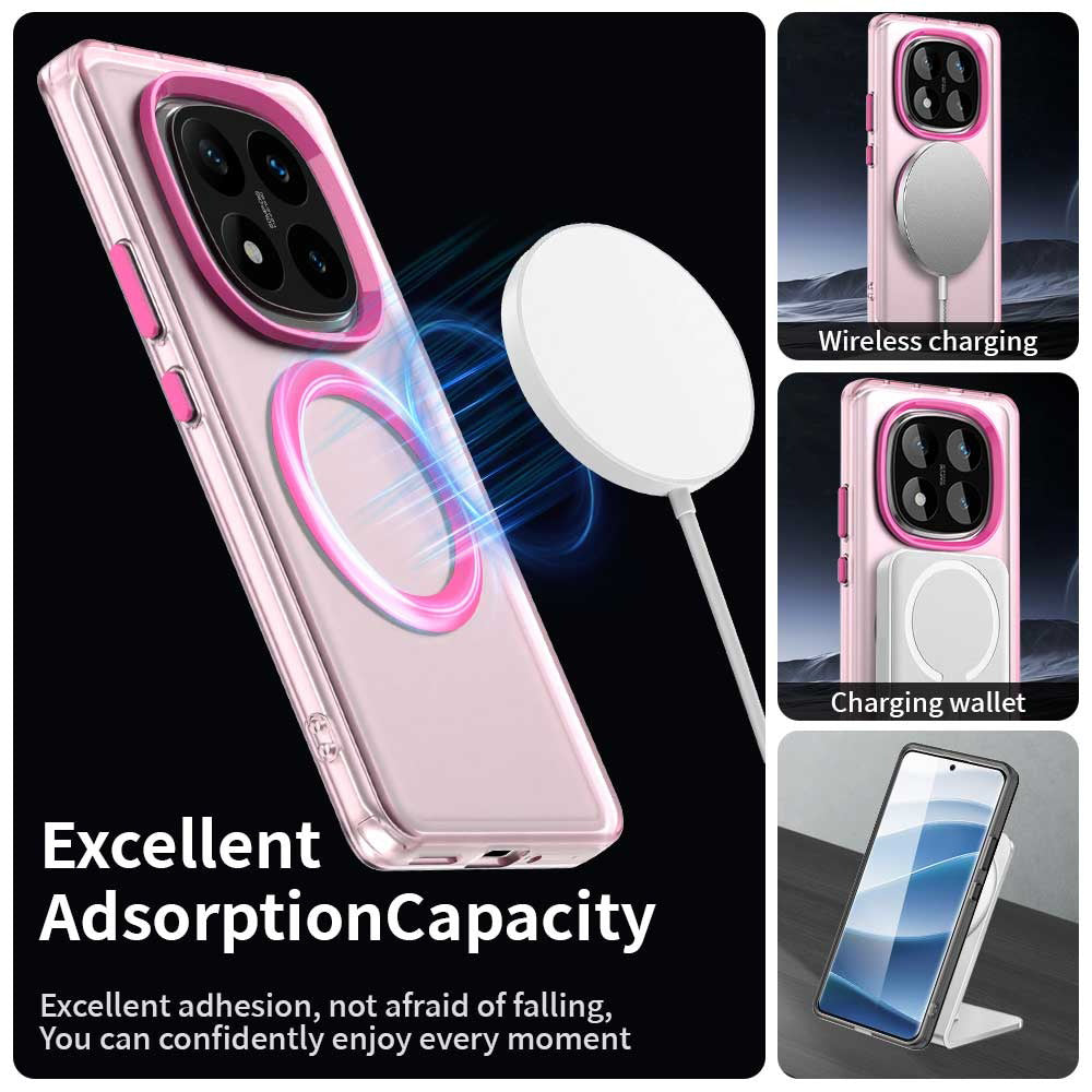 Custodia MagSafe per Xiaomi Poco X7 / Redmi Note 14 Pro 5G, Techsuit, CandyCase, Rosa