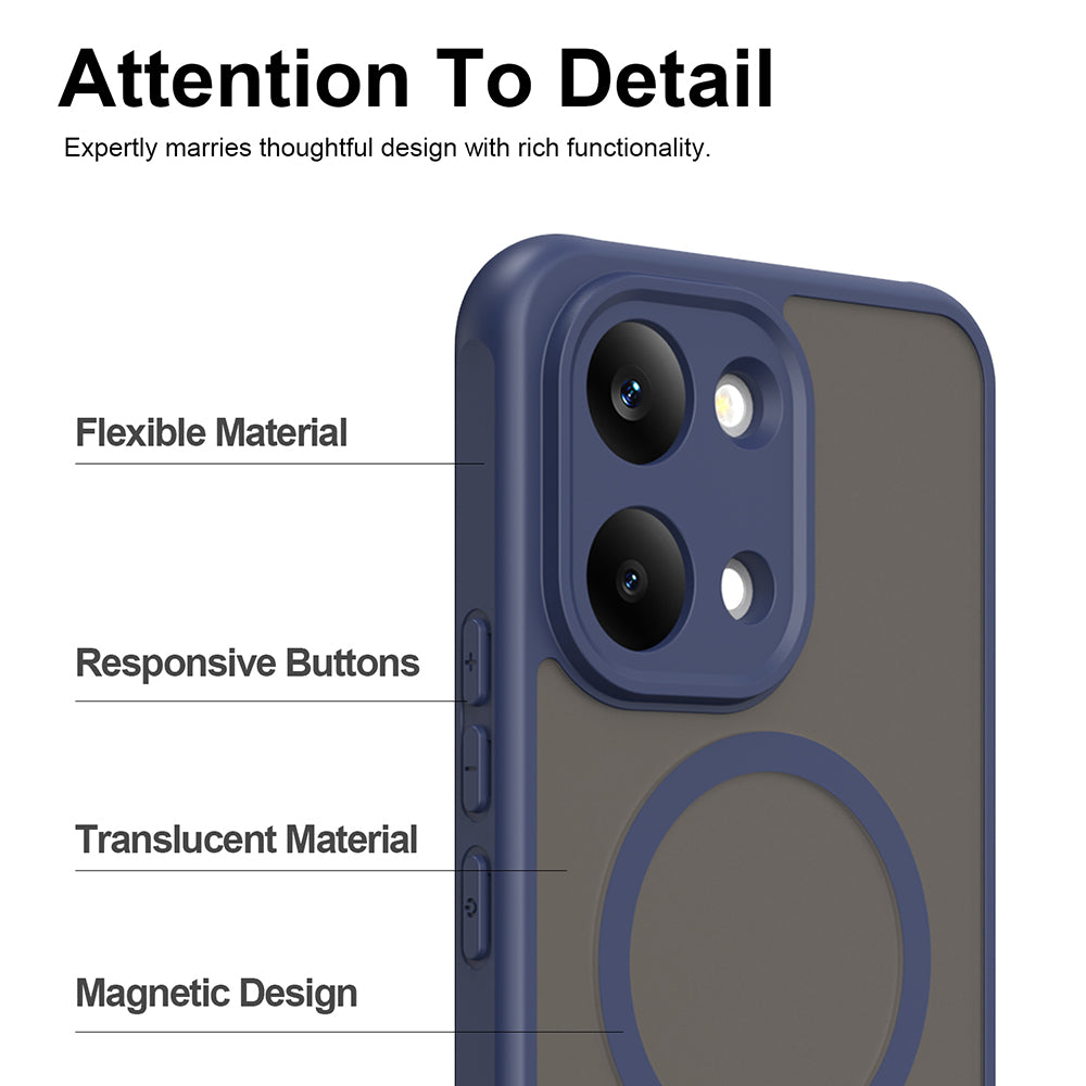 Custodia MagSafe per Xiaomi Poco X8 Pro Max, Techsuit, HaloFrost II, Blu Navy