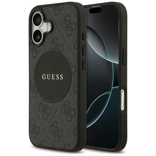 Custodia MagSafe per Apple iPhone 17, Guess, 4G Circle Classic Logo, Nera