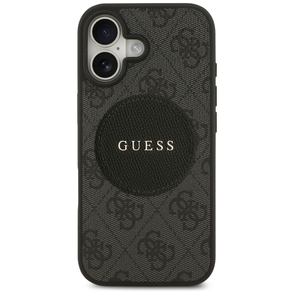 Custodia MagSafe per Apple iPhone 17, Guess, 4G Circle Classic Logo, Nera