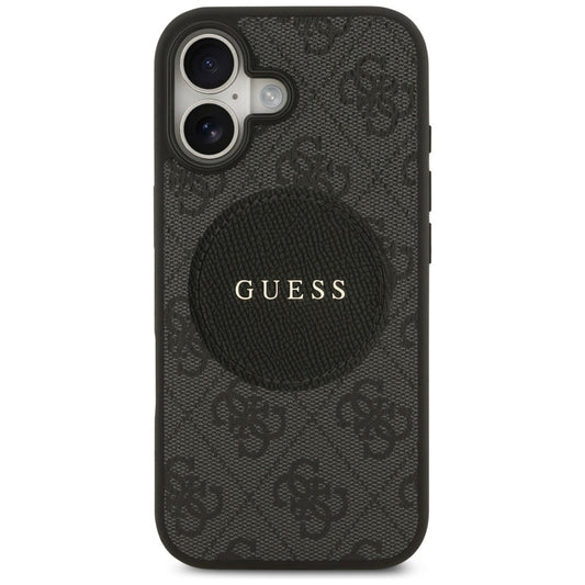 Custodia MagSafe per Apple iPhone 17, Guess, 4G Circle Classic Logo, Nera