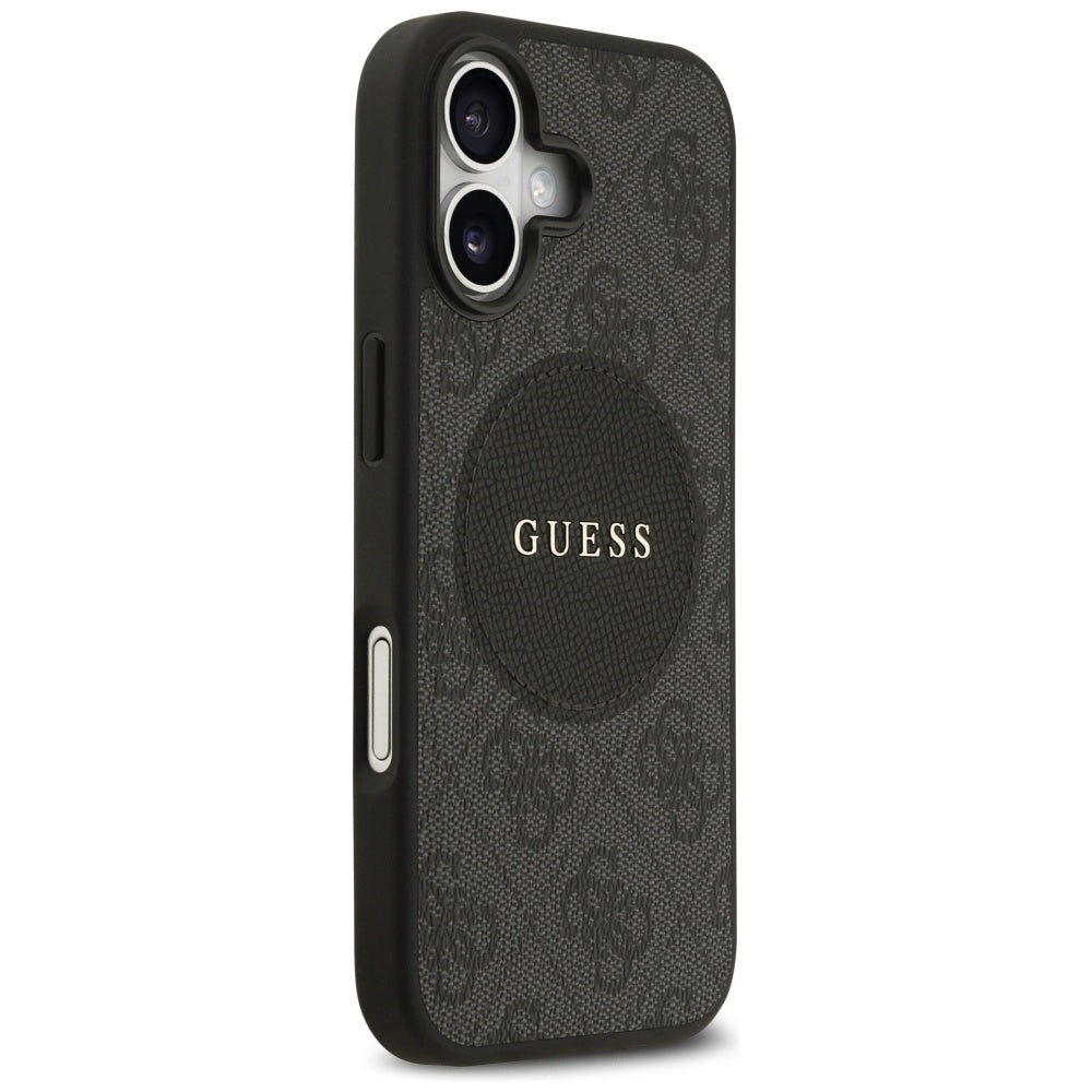 Custodia MagSafe per Apple iPhone 17, Guess, 4G Circle Classic Logo, Nera