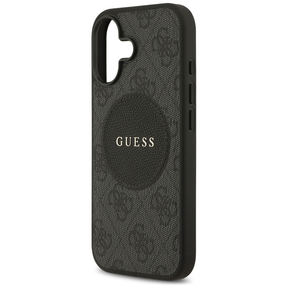 Custodia MagSafe per Apple iPhone 17, Guess, 4G Circle Classic Logo, Nera