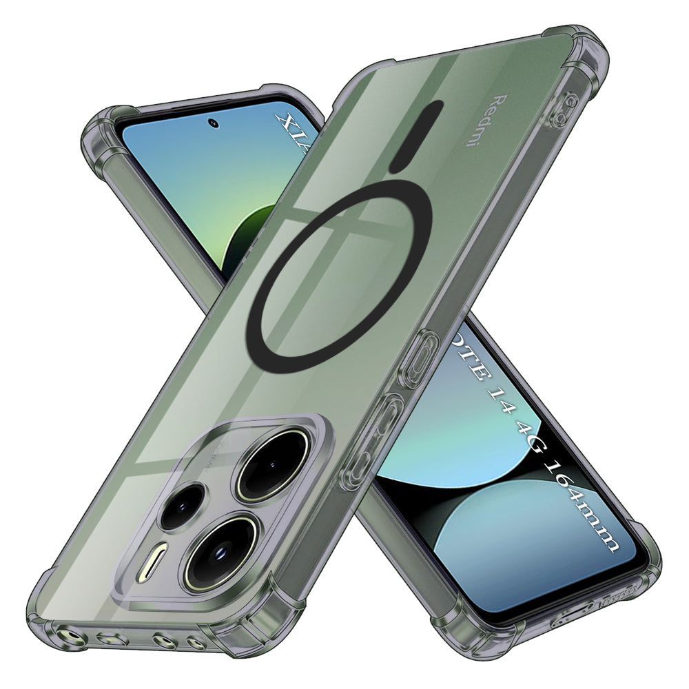 Custodia MagSafe per Xiaomi Redmi Note 14 4G (Regionale), Techsuit, Shockproof Clear, Fumè