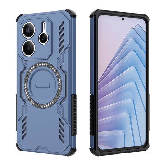 Custodia MagSafe per Xiaomi Redmi Note 14 5G, Techsuit, ArmorMag, Blu