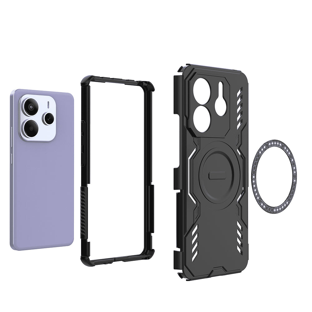 Custodia MagSafe per Xiaomi Redmi Note 14 5G, Techsuit, ArmorMag, Blu