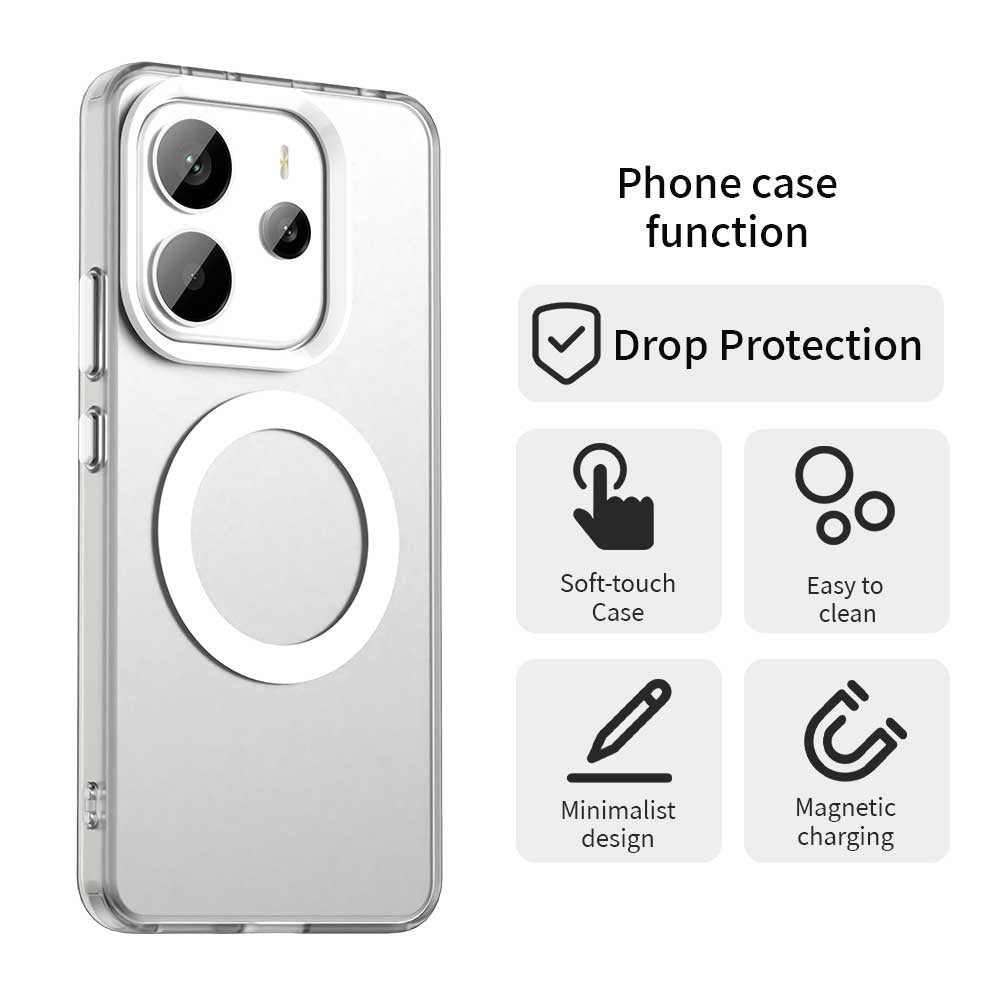 Custodia MagSafe per Xiaomi Redmi Note 14 5G, Techsuit, CandyCase, Bianca