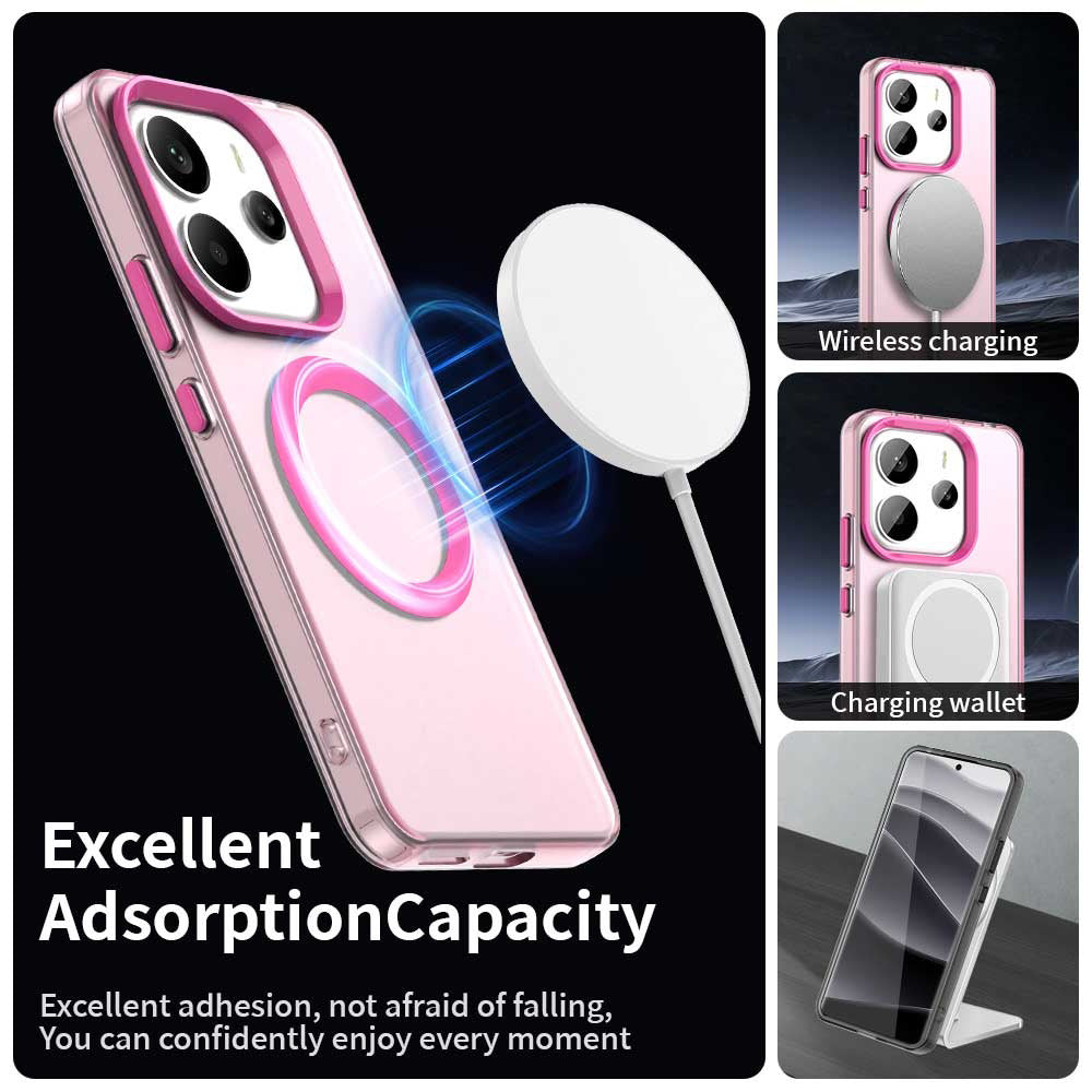 Custodia MagSafe per Xiaomi Redmi Note 14 5G, Techsuit, CandyCase, Rosa