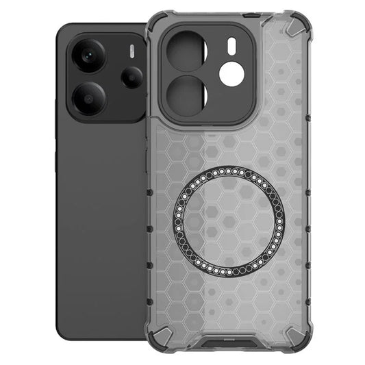 Custodia MagSafe per Xiaomi Redmi Note 14 5G, Techsuit, HoneyComb Shield, Nera