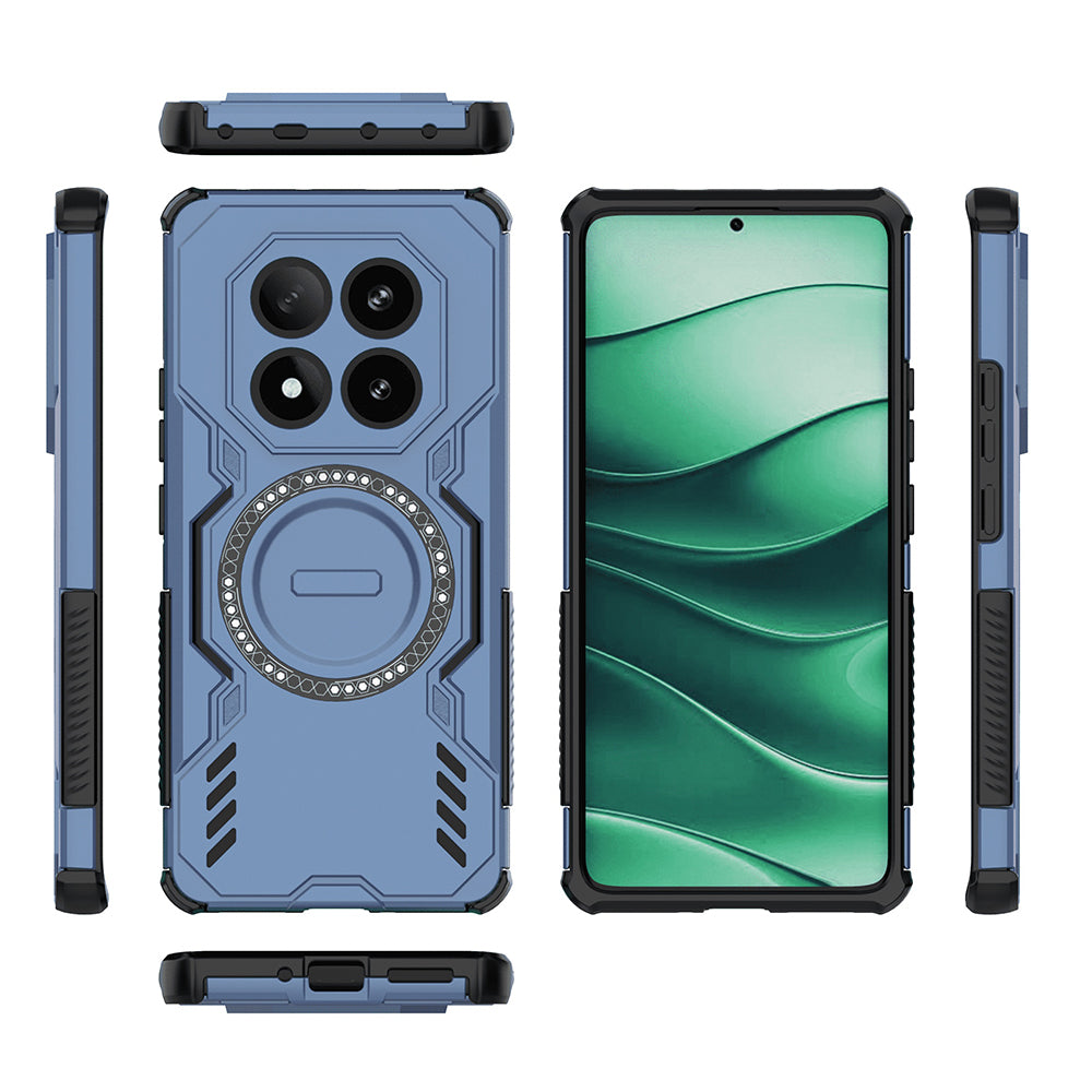 Custodia MagSafe per Xiaomi Redmi Note 14 Pro 4G, Techsuit, ArmorMag, Blu