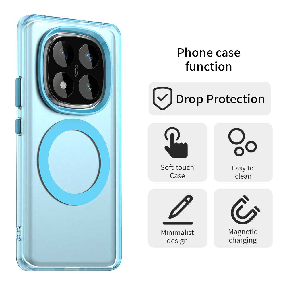 Custodia MagSafe per Xiaomi Redmi Note 14 Pro 4G, Techsuit, CandyCase, Blu