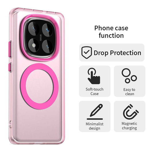 Custodia MagSafe per Xiaomi Redmi Note 14 Pro 4G, Techsuit, CandyCase, Rosa