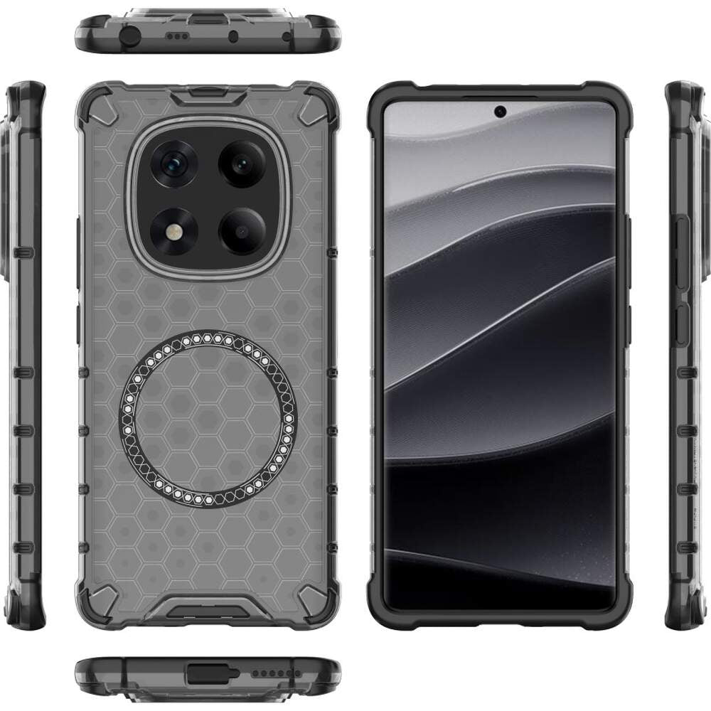 Custodia MagSafe per Xiaomi Redmi Note 14 Pro 4G, Techsuit, HoneyComb Shield, Nera