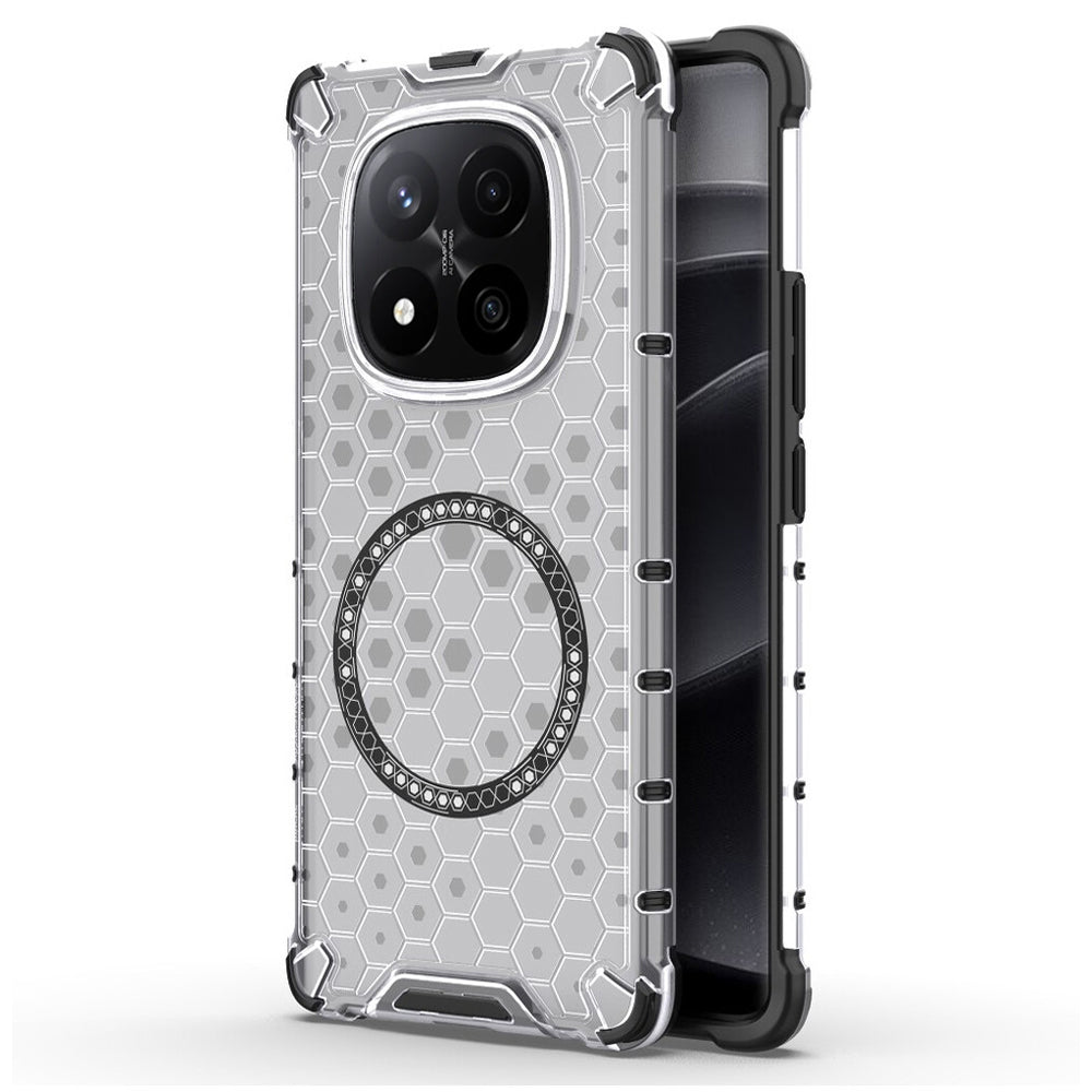 Custodia MagSafe per Xiaomi Redmi Note 14 Pro+ 5G, Techsuit, HoneyComb Shield, Bianca