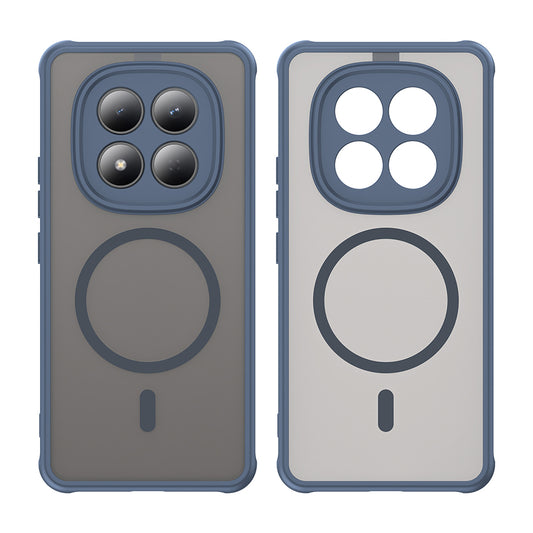 Custodia MagSafe per Xiaomi Redmi Note 15 Pro 4G, Techsuit, HaloFrost II, Blu Navy