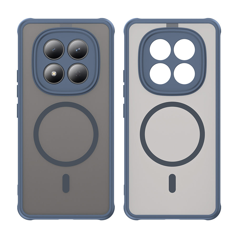 Custodia MagSafe per Xiaomi Redmi Note 15 Pro 4G, Techsuit, HaloFrost II, Blu Navy