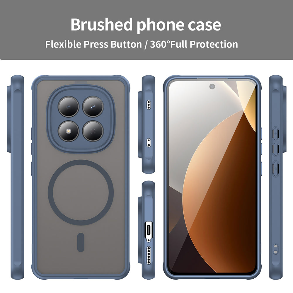 Custodia MagSafe per Xiaomi Redmi Note 15 Pro 4G, Techsuit, HaloFrost II, Blu Navy