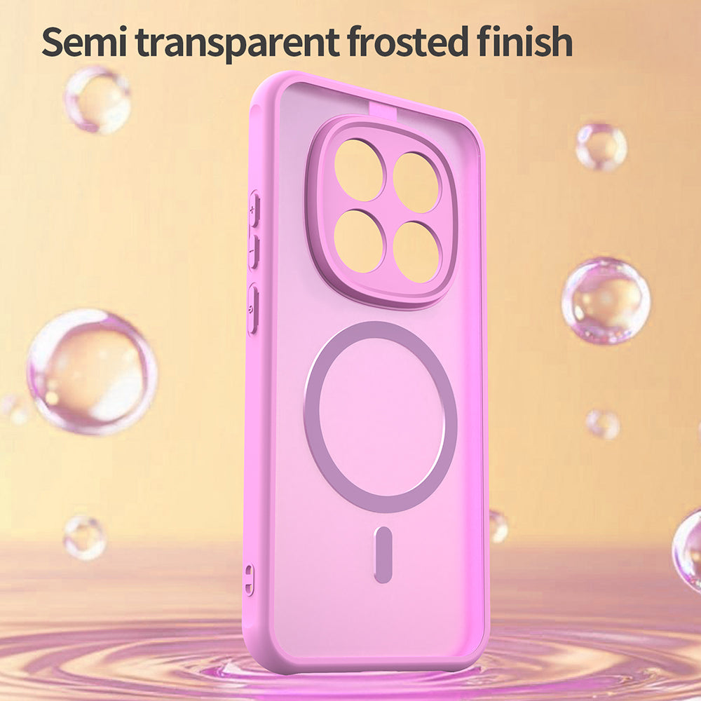Custodia MagSafe per Xiaomi Redmi Note 15 Pro 5G, Techsuit, HaloFrost II, Rosa