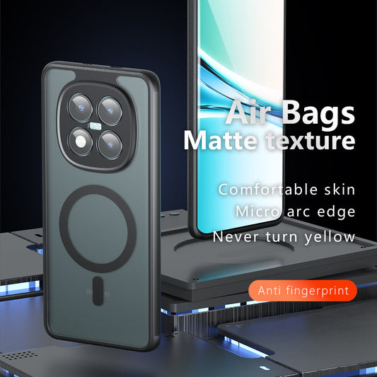 Custodia MagSafe per Xiaomi Redmi Note 15 Pro 5G, Techsuit, PureFrost, Nera Satinata