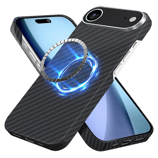 Custodia MagSafe per Apple iPhone 17 Air, Techsuit, Fibra di Aramide, Nera