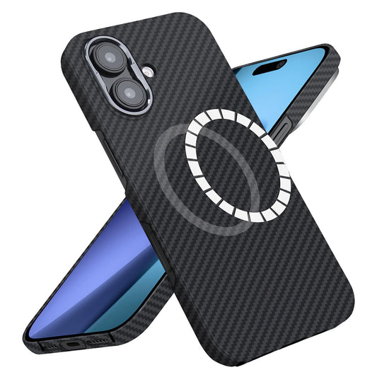 Custodia MagSafe per Apple iPhone 17, Techsuit, Fibra di Aramide, Nera