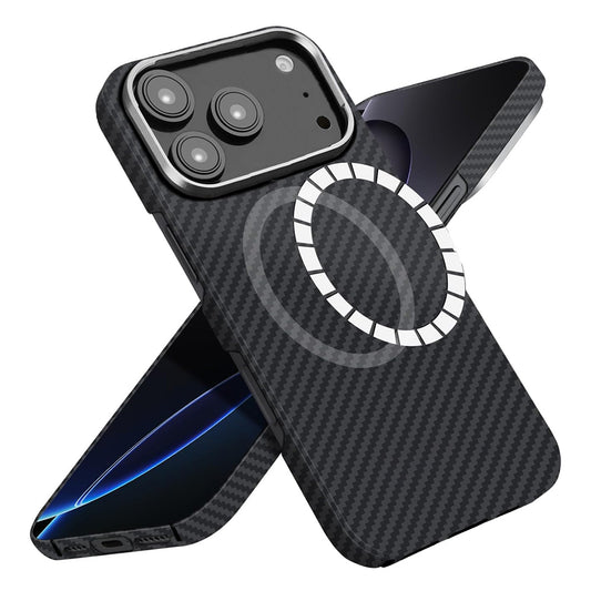Custodia MagSafe per Apple iPhone 17 Pro Max, Techsuit, Fibra di Aramide, Nera