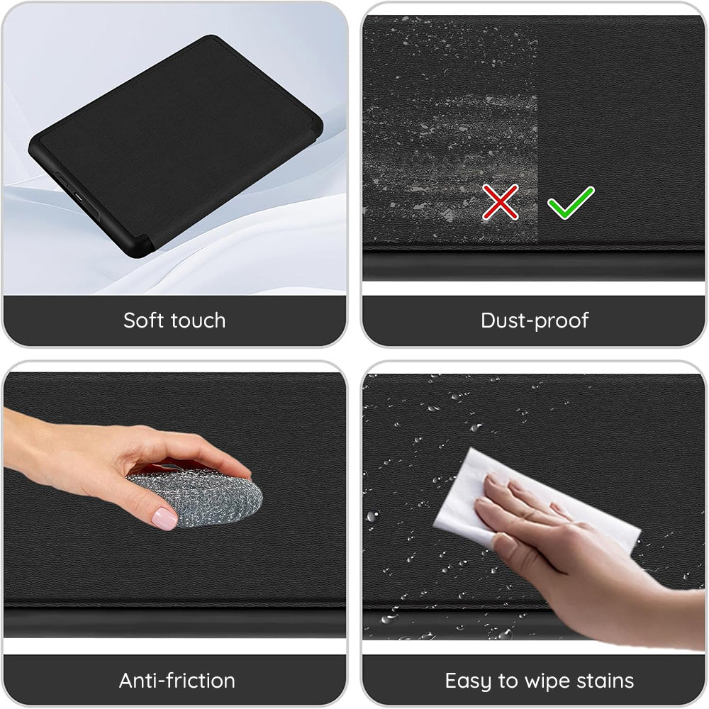 Custodia per Amazon Kindle Paperwhite 5 pollici, Techsuit, SmartCover, Nera