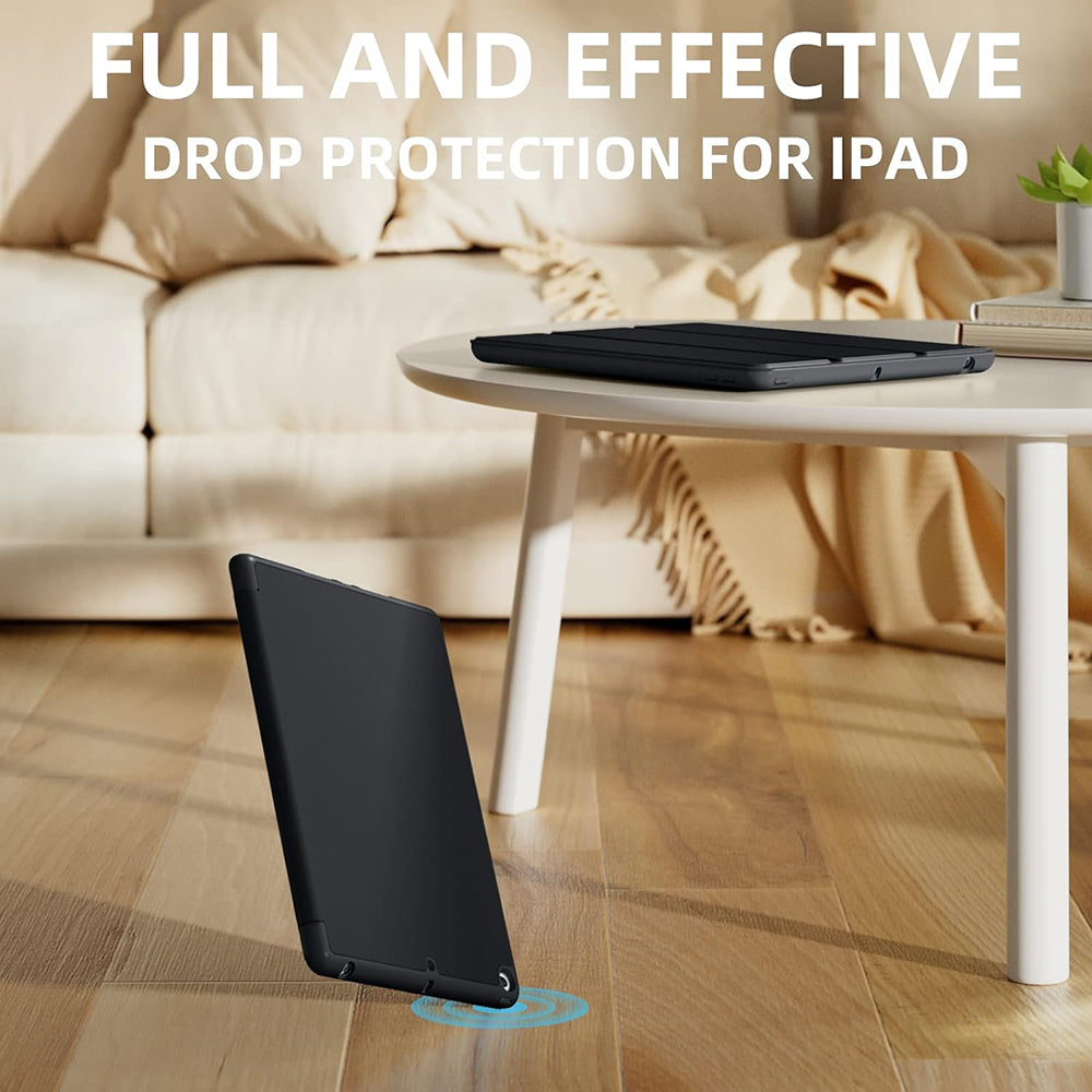 Custodia per Apple iPad 10.2 (2021) / 10.2 (2020) / 10.2 (2019), Techsuit, Flex Trifold, Nera