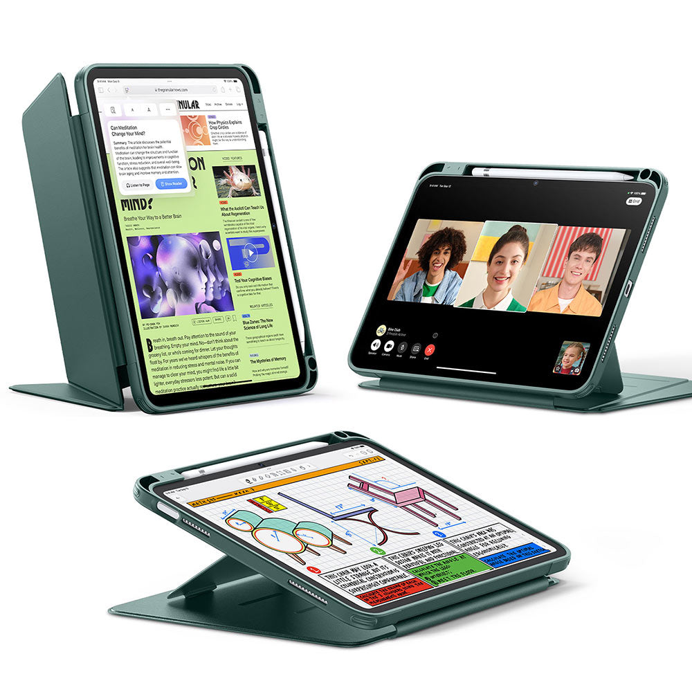 Custodia per Apple iPad (2025) / (2022), ESR, Flip Hybrid con Porta Matita, Verde