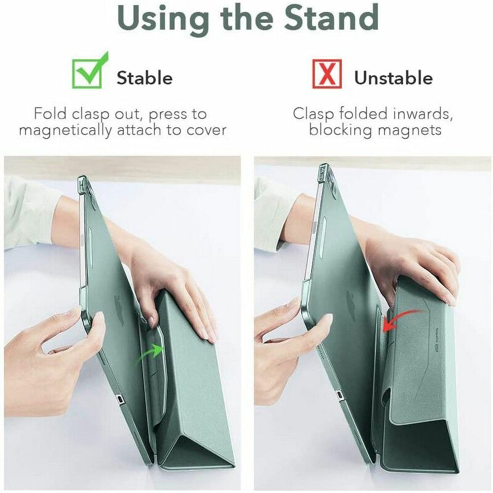 Custodia per Apple iPad Air 11 (2026) / iPad Air 11 (2025) / Air 11 (2024) / Air (2022) / Air (2020), ESR, Ascend Trifold, Verde Satinata