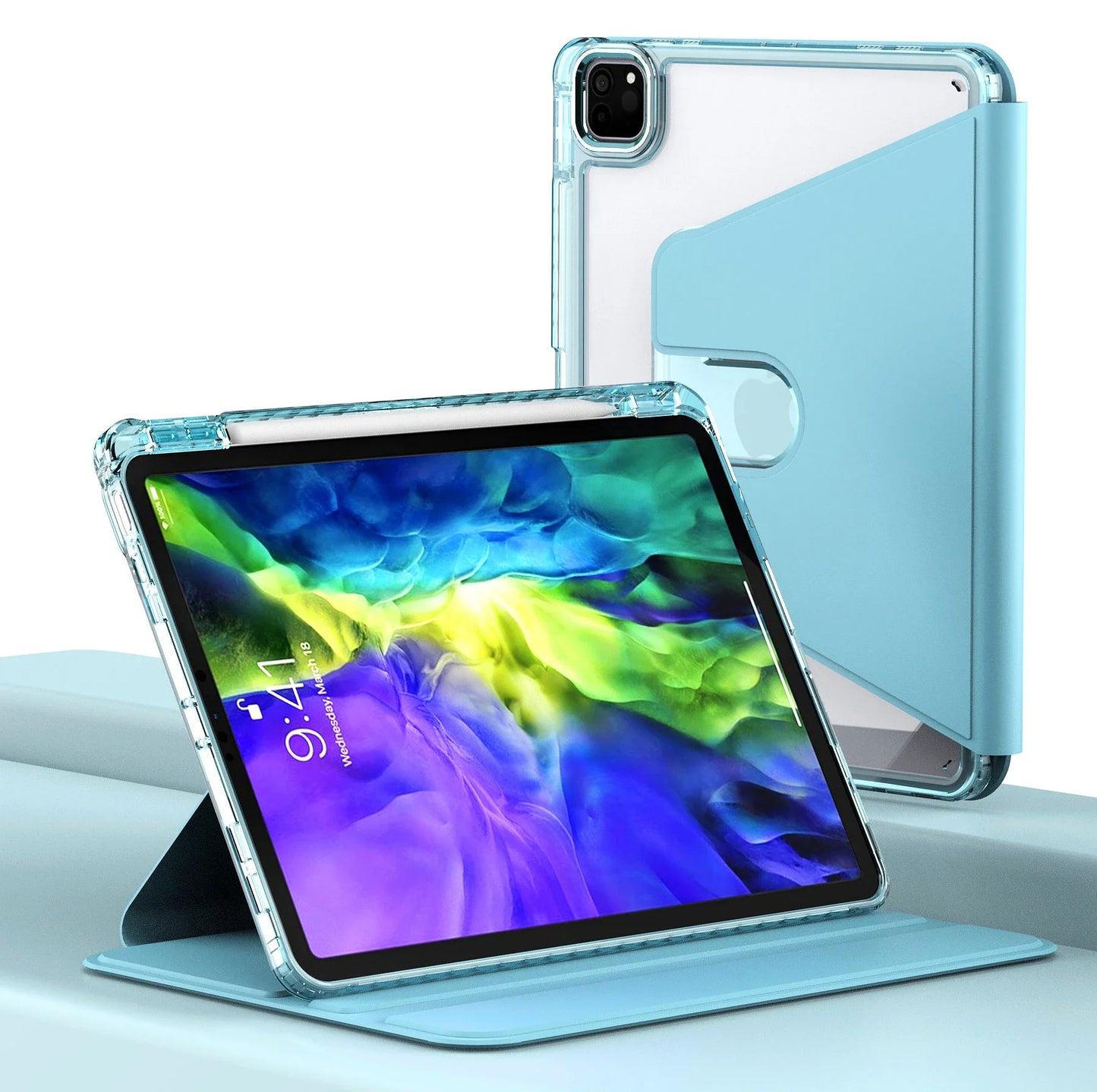 Custodia per Apple iPad Pro 11 (2024), Techsuit, Crystal Vision, Blu