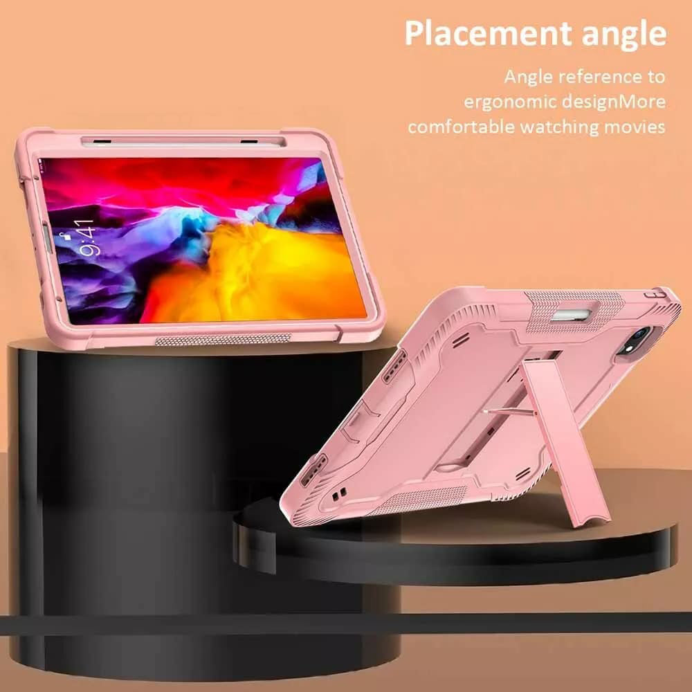 Custodia per Apple iPad Pro 11 (2024), Techsuit, Rugged TabShell, Rosa