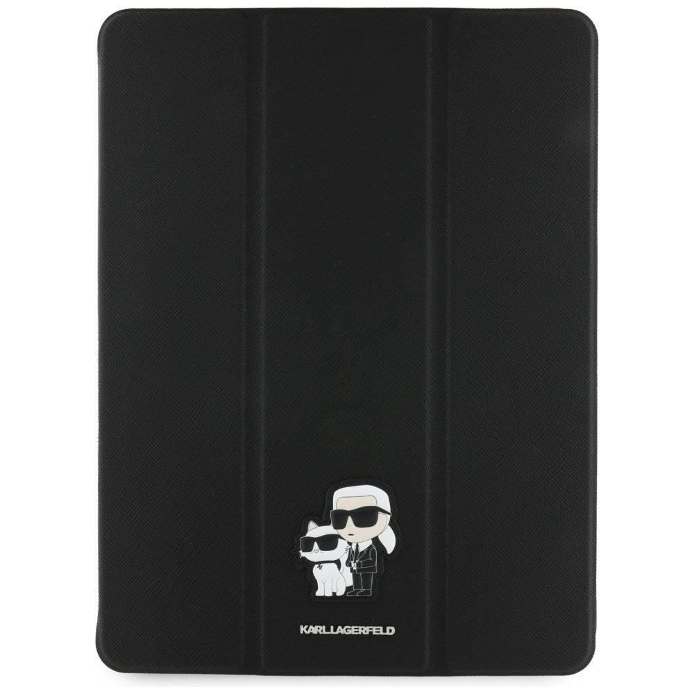 Custodia per Apple iPad Pro 13 (2024), Karl Lagerfeld, Saffiano Karl & Choupette, Nera.