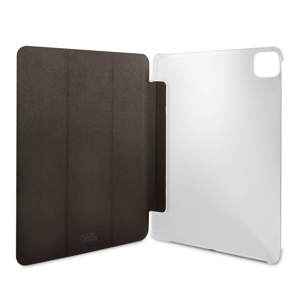 Custodia per Apple iPad Pro 13 (2024), Karl Lagerfeld, Saffiano Karl & Choupette, Nera.