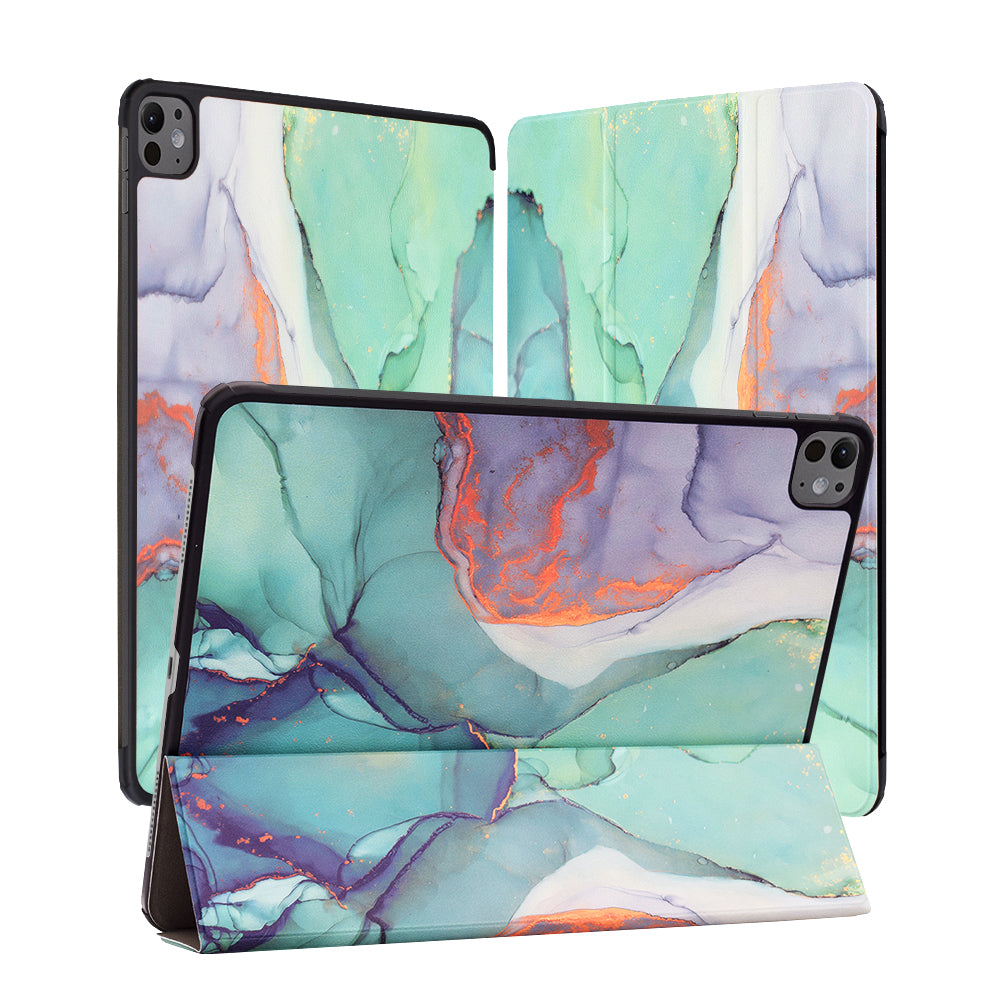 Custodia per Apple iPad Pro 13 (2024), Techsuit, FoldPro Green Time, Multicolore