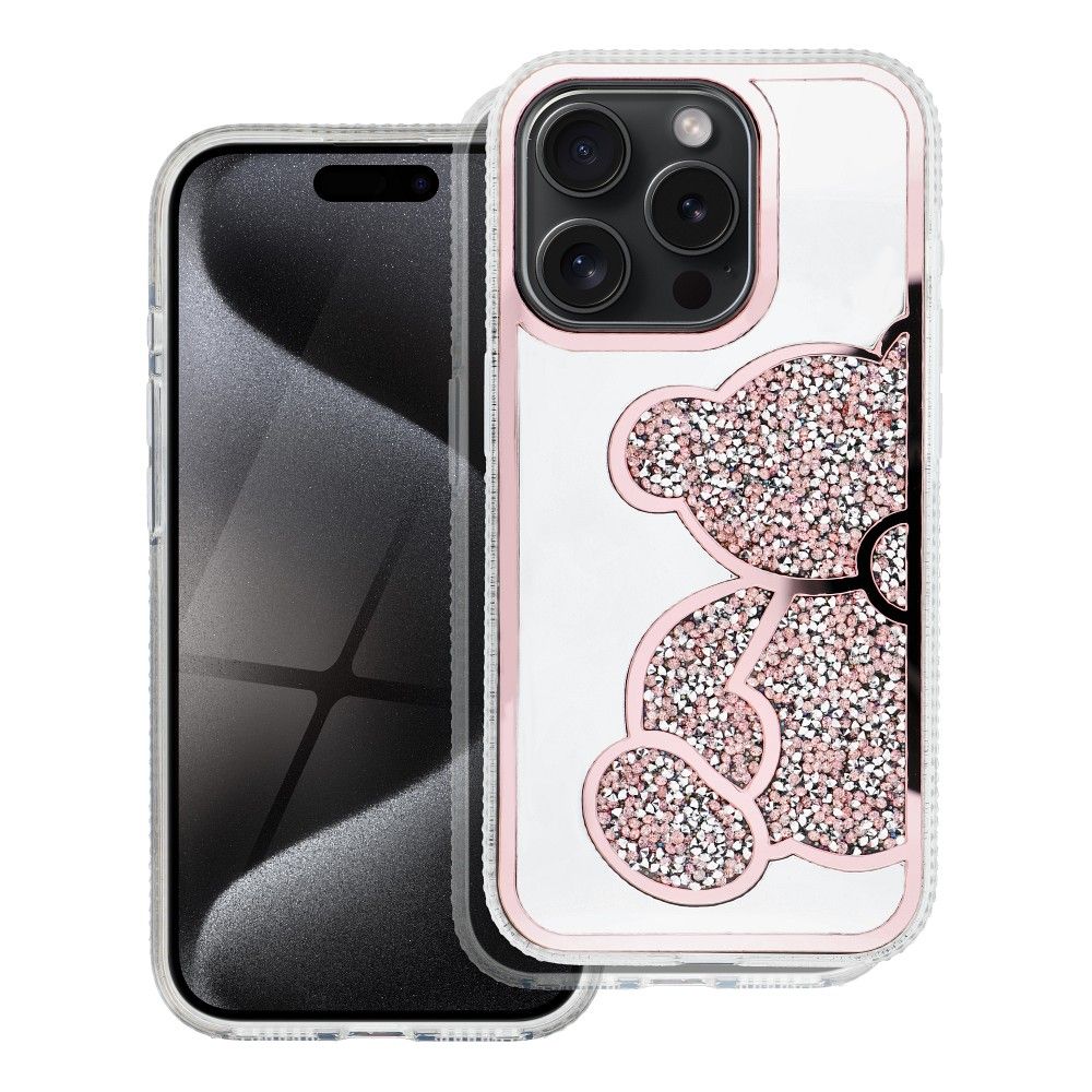 Custodia per Apple iPhone 15 Pro, OEM, Teddy Bear, Rosa