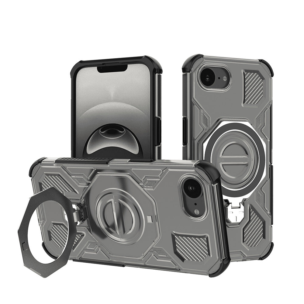 Custodia per Apple iPhone 17e / 16e, Techsuit, Carbon Shield Pro, Fumo