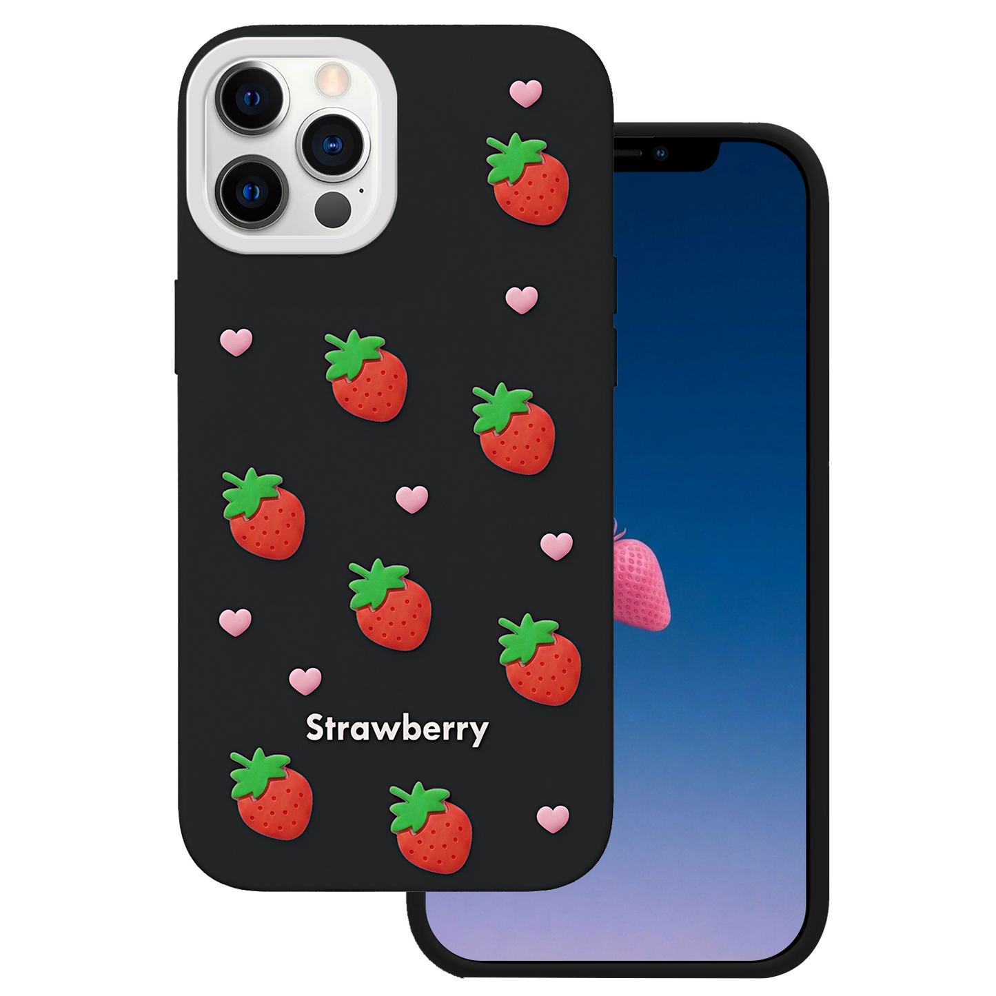 Custodia per Apple iPhone 15 Pro / 14 Pro, OEM, Strawberry, Nera