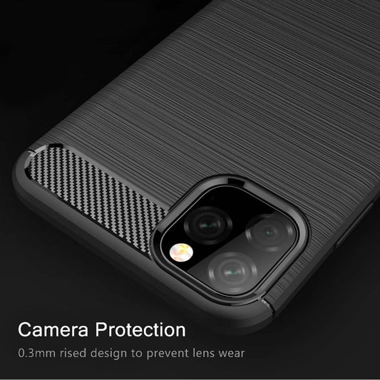 Custodia per Apple iPhone 11, Techsuit, Carbonio, Nera